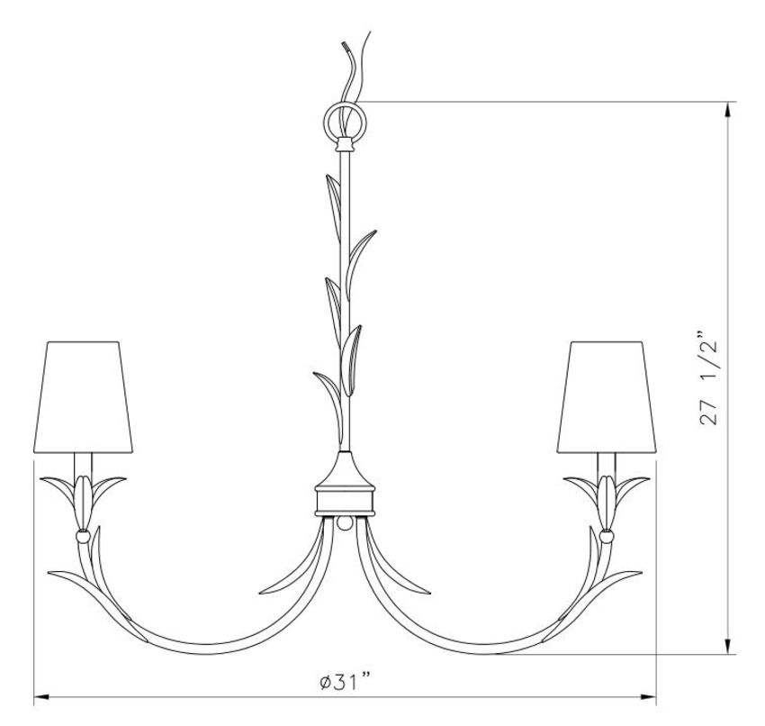 Z-Lite Aslin Chandelier Dimensions | Lighting House Orillia