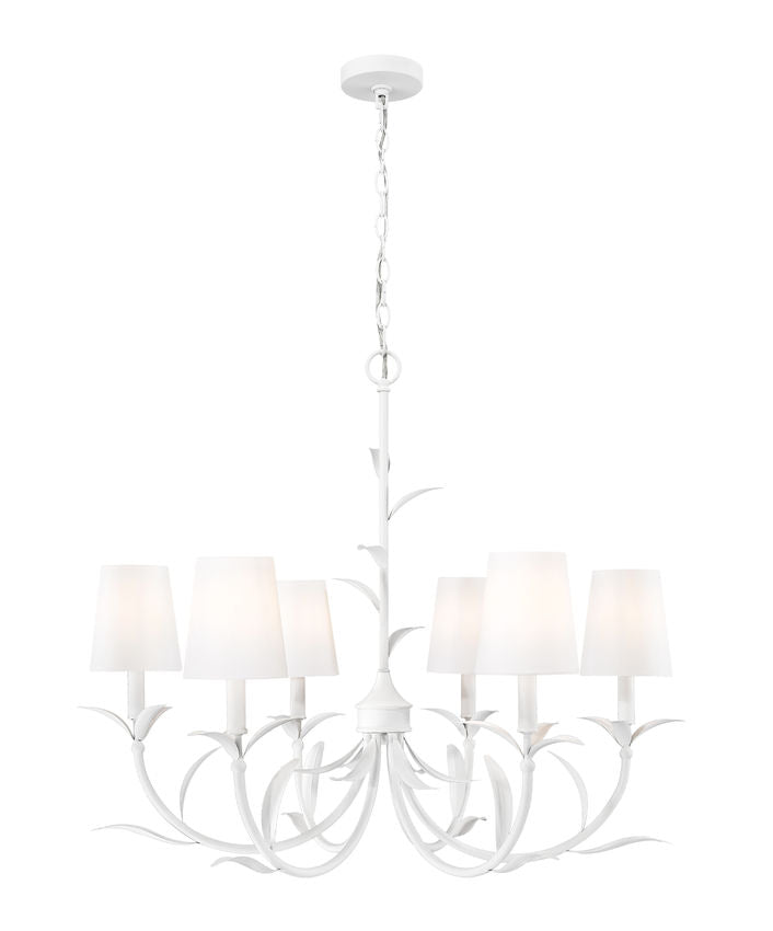 Z-Lite Aslin Chandelier 6-Light Textured White | Lighting House Orillia
