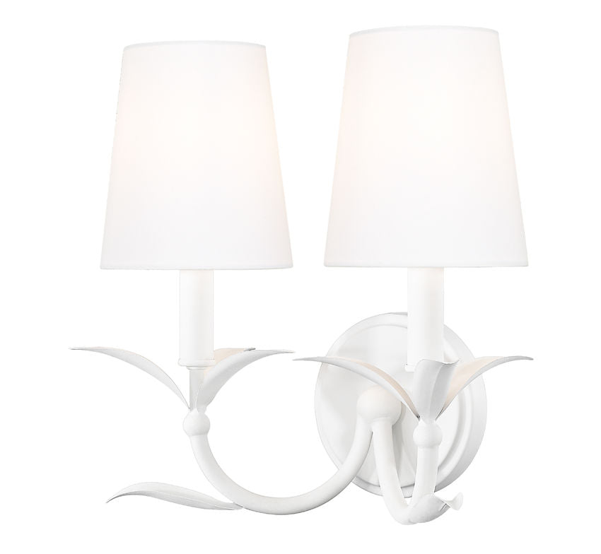 Z-Lite Aslin Wall Sconce 2-Light Textured White | Lighting House Orillia