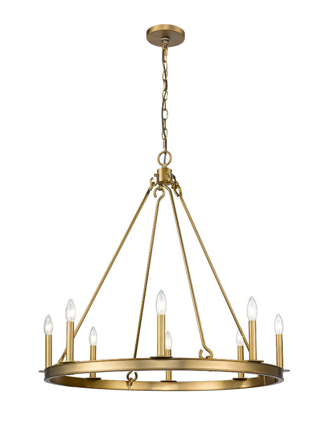 Z-Lite Barclay Round Chandelier 8-Light Olde Brass | Lighting House Orillia