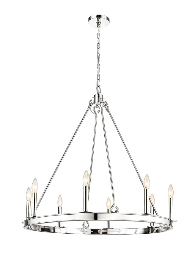 Z-Lite Barclay Round Chandelier 8-Light Polished Nickel | Lighting House Orillia