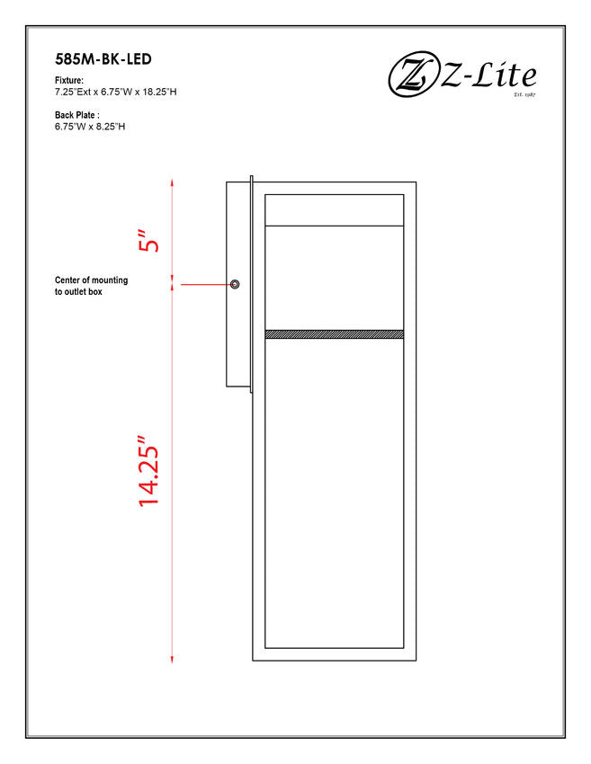 Z-Lite Barwick Outdoor Wall Sconce Backplate Detail