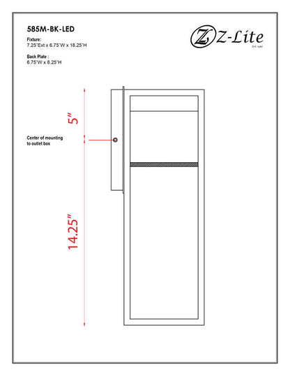 Z-Lite Barwick Outdoor Wall Sconce Backplate Detail