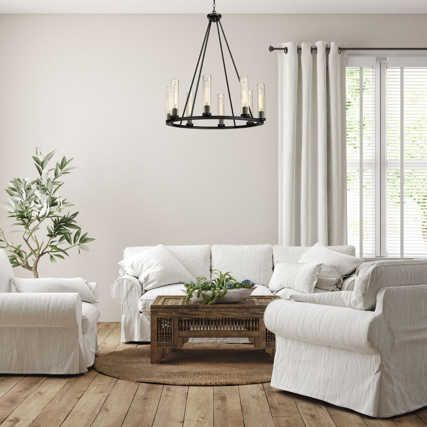 Z-Lite Beau Chandelier Fluted Glass Detail | Lighting House Orillia
