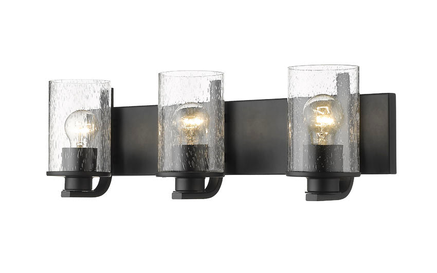Z-Lite Beckett Vanity Light 3-Light Matte Black | Lighting House Orillia