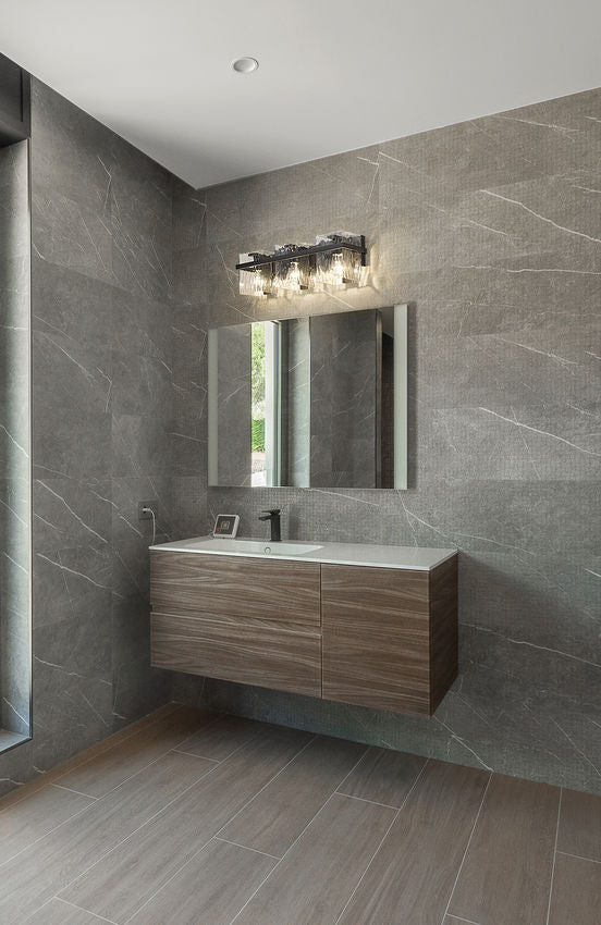 Z-Lite Bennington Vanity Light Glass Detail Matte Black