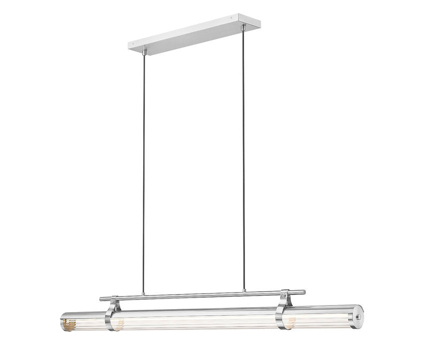 Z-Lite Benoit 54 Inch Linear Chandelier Brushed Nickel - white background