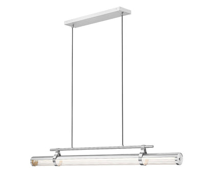 Z-Lite Benoit 54 Inch Linear Chandelier Brushed Nickel - white background