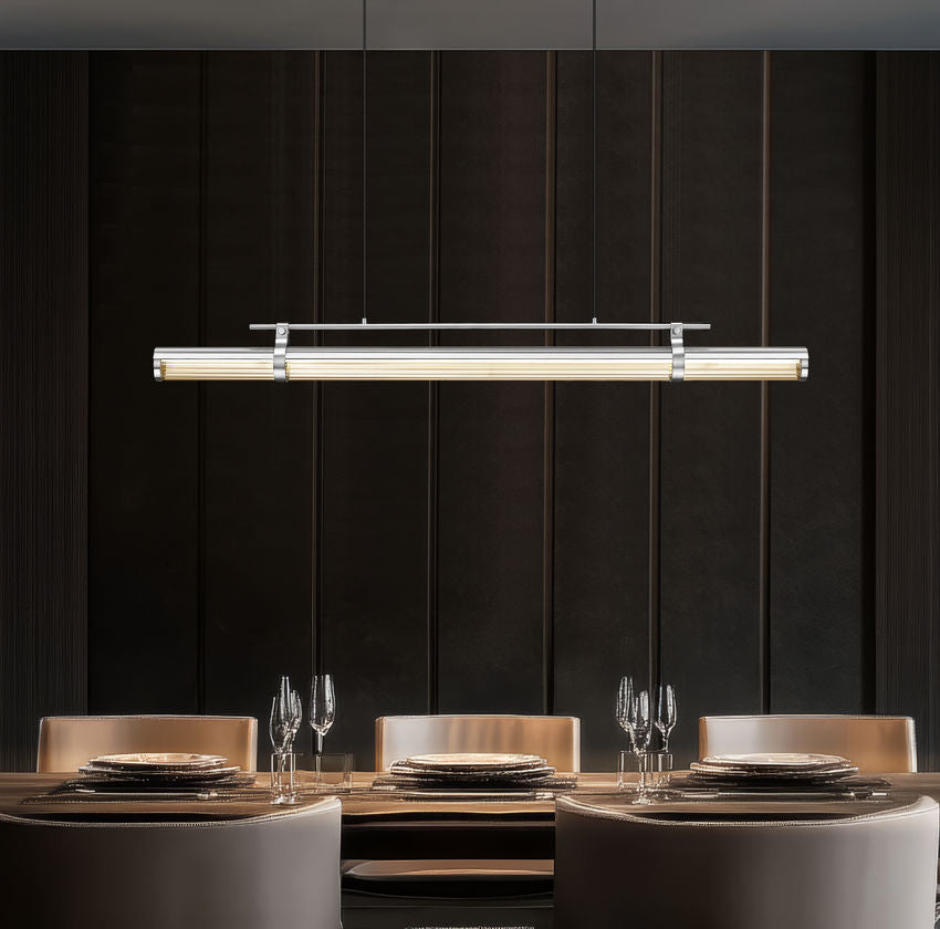 Z-Lite Benoit 54 Inch Linear Chandelier Brushed Nickel - angle view
