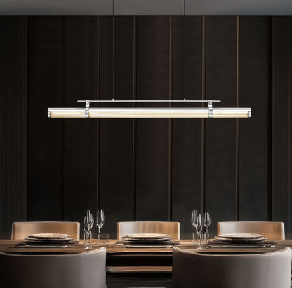 Z-Lite Benoit 54 Inch Linear Chandelier Brushed Nickel - angle view