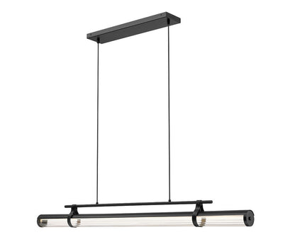 Z-Lite Benoit 54 Inch Linear Chandelier Matte Black - white background