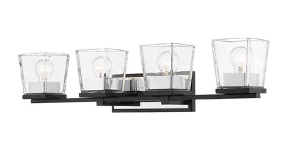 Z-Lite Bleeker Street Vanity Light 4-Light Matte Black Chrome | Lighting House Orillia