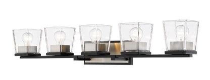 Z-Lite Bleeker Street Vanity Light 5-Light Matte Black Brushed Nickel | Lighting House Orillia