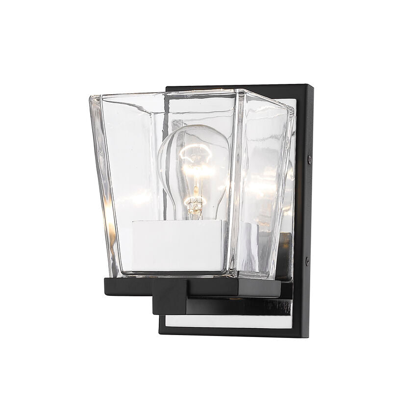 Z-Lite Bleeker Street Wall Sconce Matte Black Chrome | Lighting House Orillia