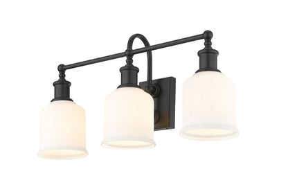 Z-Lite Bryant Vanity Light 3-Light Matte Black Opal Glass