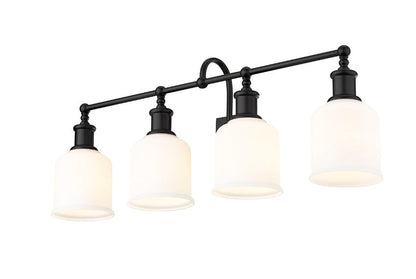 Z-Lite Bryant Vanity Light 4-Light Matte Black Opal Glass