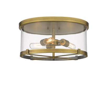 Z-Lite Callista Flush Mount 3-Light Rubbed Brass | Lighting House Orillia