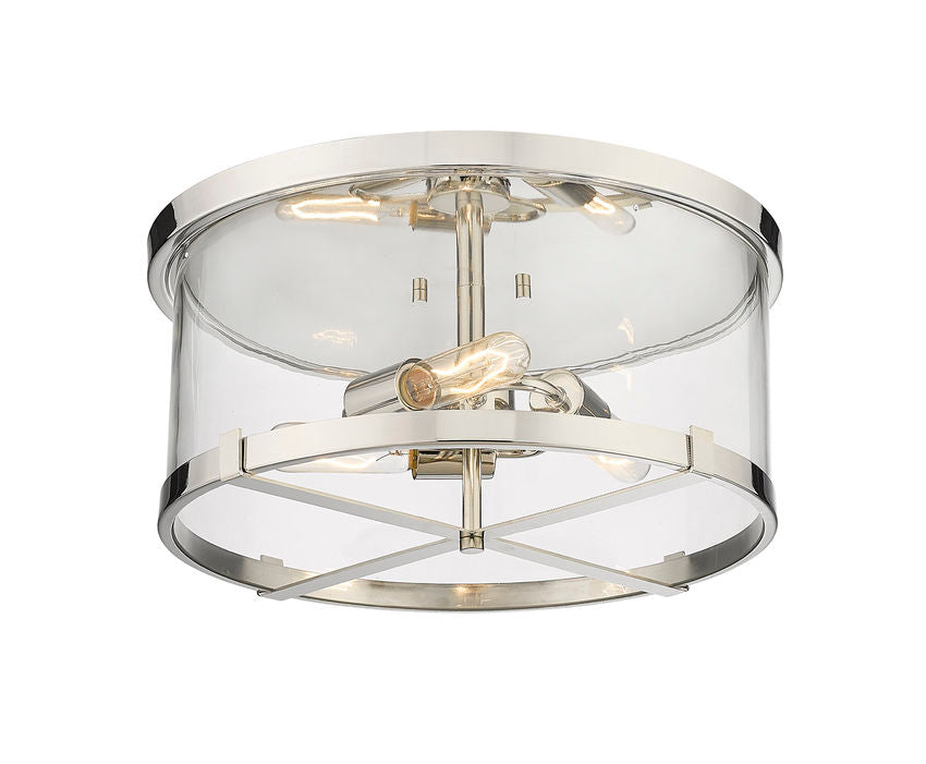 Z-Lite Callista Flush Mount, Polished Nickel, Close-Up Detail View 2 | Lighting House Orillia