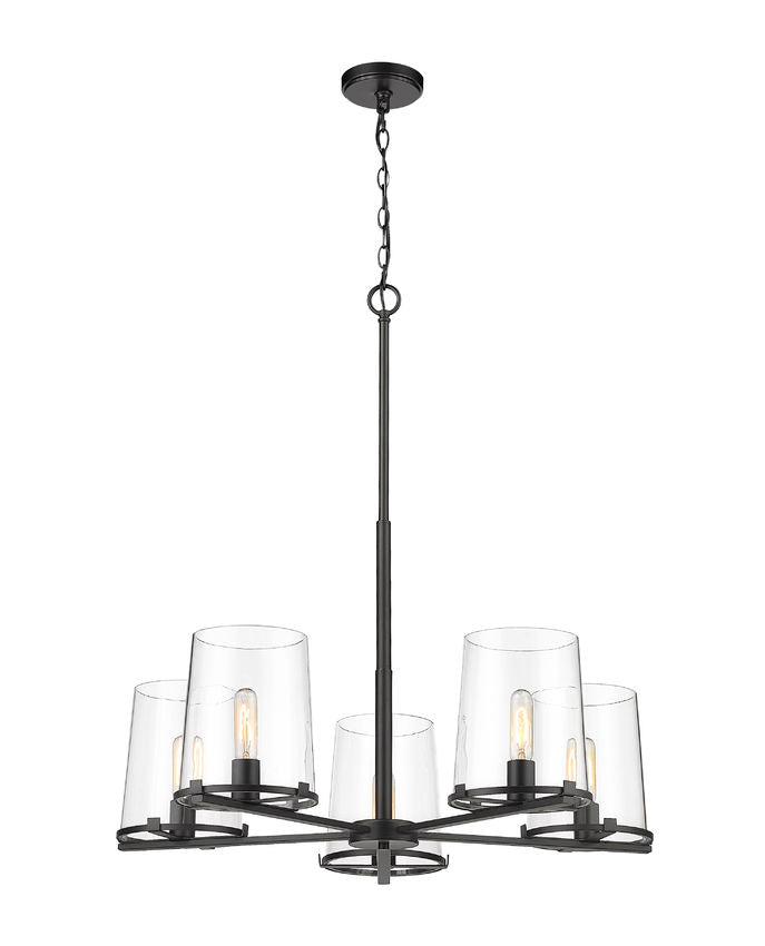 Z-Lite Callista 5-Light Chandelier Matte Black | Lighting House Orillia
