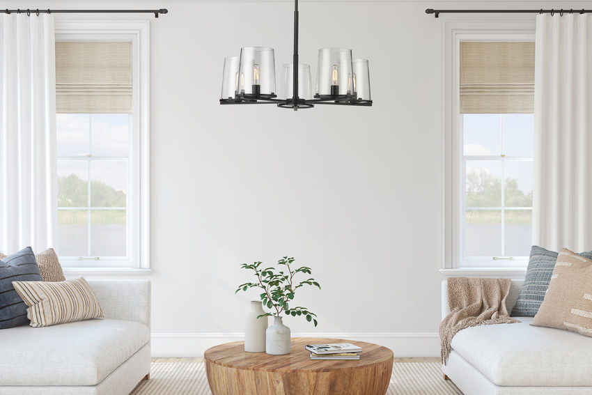 Z-Lite Callista 5-Light Chandelier, Matte Black, Interior Lifestyle | Lighting House Orillia