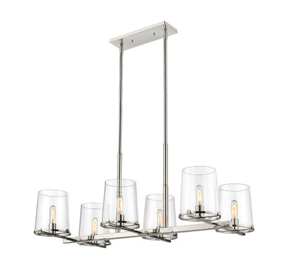 Z-Lite Callista Linear Chandelier 6-Light Polished Nickel | Lighting House Orillia