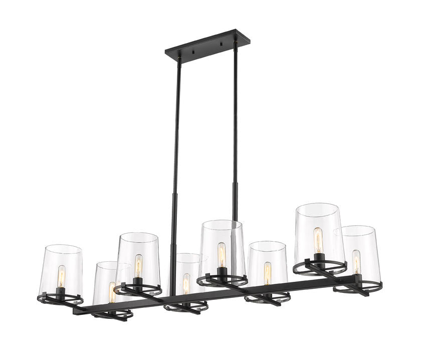 Z-Lite Callista Linear Chandelier 8-Light Matte Black | Lighting House Orillia