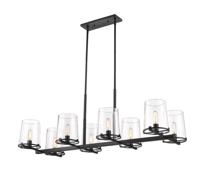 Z-Lite Callista Linear Chandelier 8-Light Matte Black | Lighting House Orillia