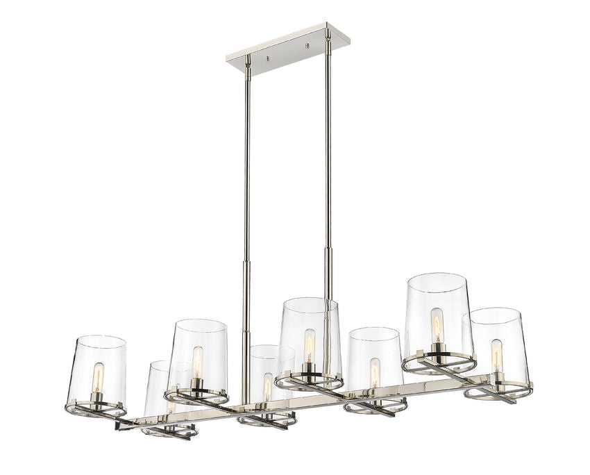 Z-Lite Callista Linear Chandelier 8-Light Polished Nickel | Lighting House Orillia