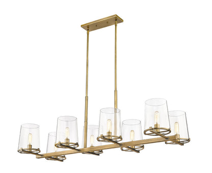 Z-Lite Callista Linear Chandelier 8-Light Rubbed Brass | Lighting House Orillia