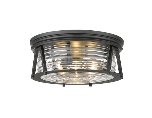 Z-Lite Cape Harbor Flush Mount 3-Light Matte Black | Lighting House Orillia