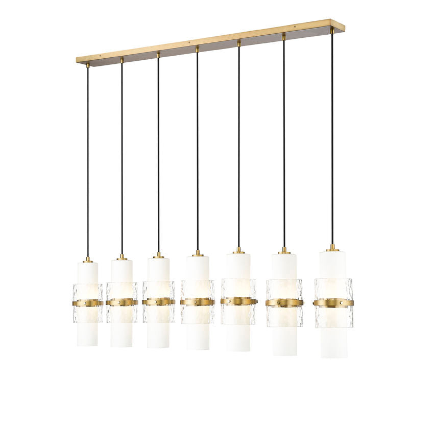 Z-Lite Cayden Chandelier 7-Light Linear Modern Gold | Lighting House Orillia