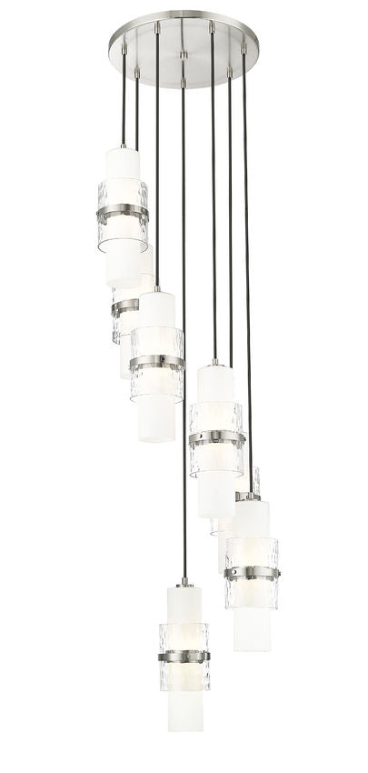 Z-Lite Cayden 7-Light Round Chandelier, Brushed Nickel, Close-Up Detail View 2 | Lighting House Orillia