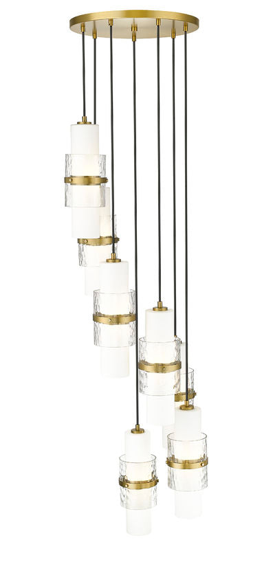 Z-Lite Cayden 7-Light Round Chandelier, Modern Gold, Close-Up Detail View 1 | Lighting House Orillia