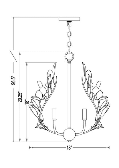 Z-Lite Claudine Chandelier Dimensions