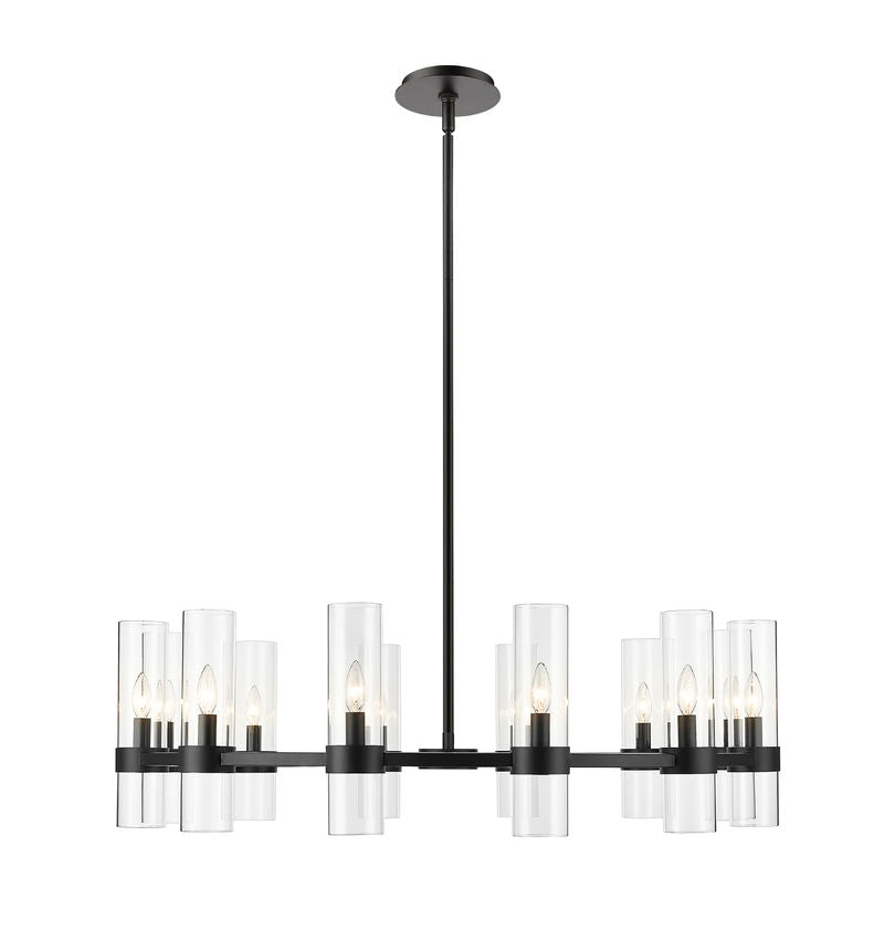 Z-Lite Datus Chandelier, Matte Black, Close-Up Detail View 1 | Lighting House Orillia