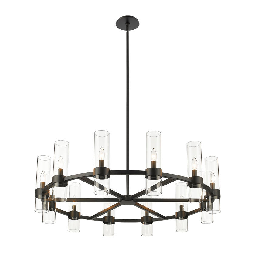 Z-Lite Datus Chandelier, Matte Black, Close-Up Detail View 2 | Lighting House Orillia