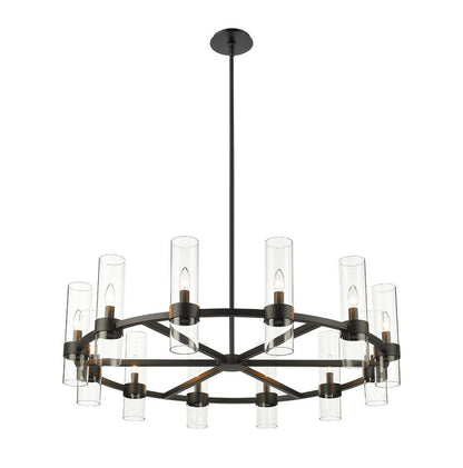 Z-Lite Datus Chandelier, Matte Black, Close-Up Detail View 2 | Lighting House Orillia