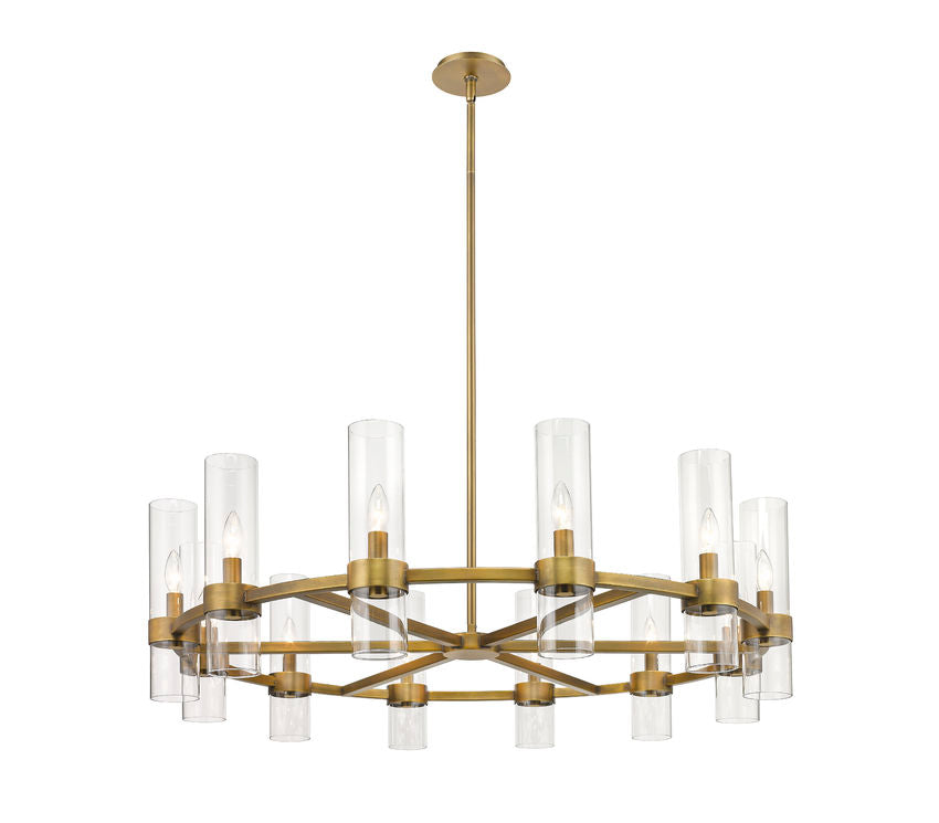 Z-Lite Datus Chandelier 12-Light Rubbed Brass | Lighting House Orillia