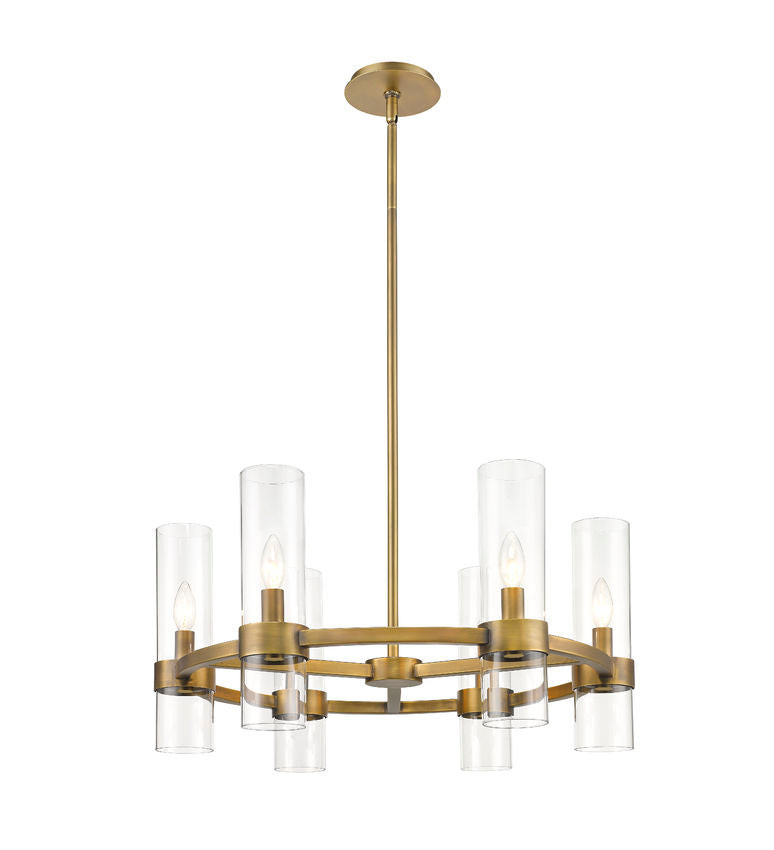 Z-Lite Datus Chandelier 6-Light Rubbed Brass | Lighting House Orillia