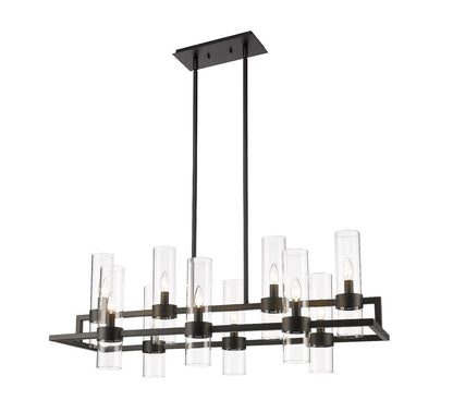 Z-Lite Datus Linear Chandelier 10-Light Matte Black | Lighting House Orillia