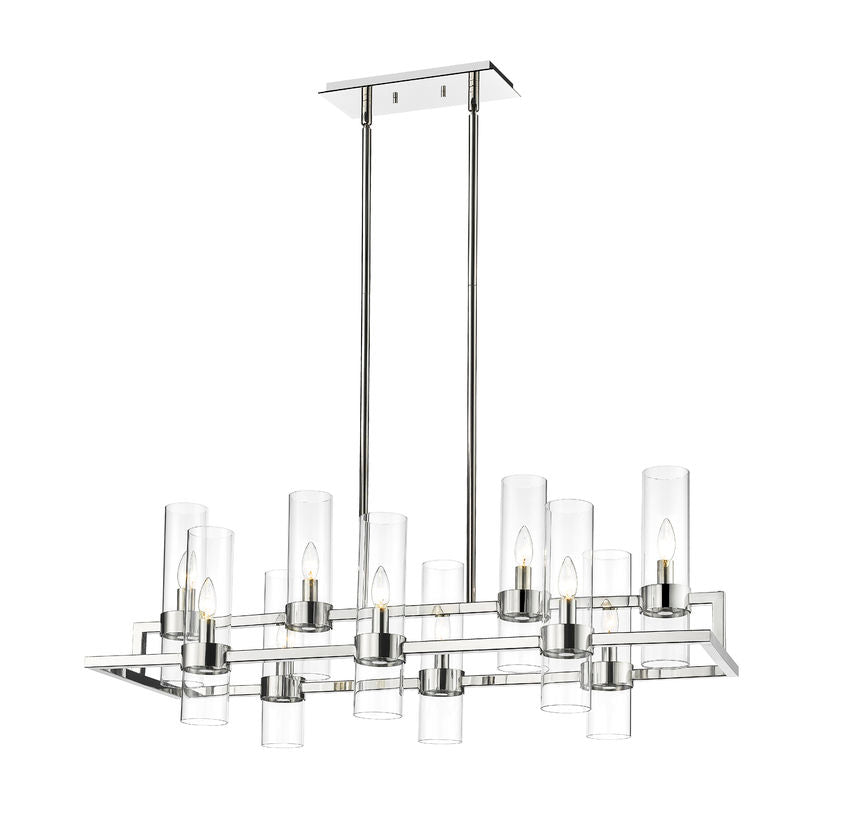Z-Lite Datus Linear Chandelier 10-Light Polished Nickel | Lighting House Orillia