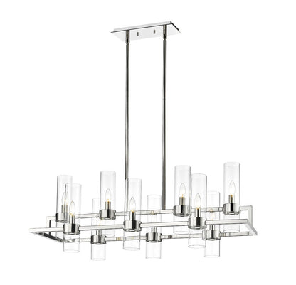Z-Lite Datus Linear Chandelier 10-Light Polished Nickel | Lighting House Orillia