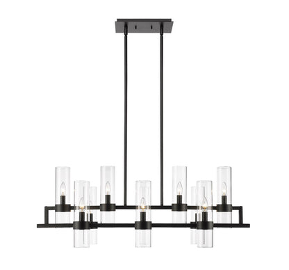 Z-Lite Datus Linear Chandelier, Matte Black, Close-Up Detail View 1 | Lighting House Orillia