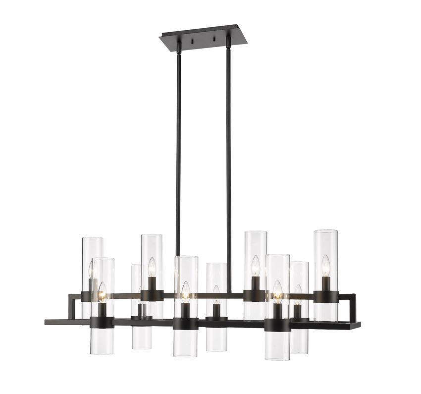 Z-Lite Datus Linear Chandelier, Matte Black, Close-Up Detail View 2 | Lighting House Orillia