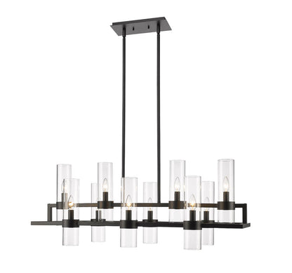Z-Lite Datus Linear Chandelier, Matte Black, Close-Up Detail View 2 | Lighting House Orillia