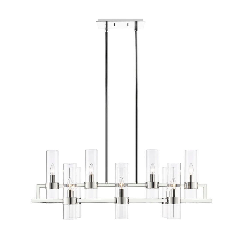 Z-Lite Datus Linear Chandelier, Polished Nickel, Close-Up Detail View 1 | Lighting House Orillia