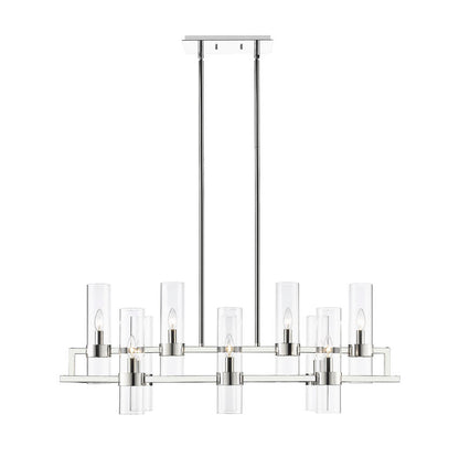 Z-Lite Datus Linear Chandelier, Polished Nickel, Close-Up Detail View 1 | Lighting House Orillia