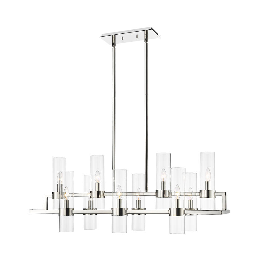 Z-Lite Datus Linear Chandelier, Polished Nickel, Close-Up Detail View 2 | Lighting House Orillia