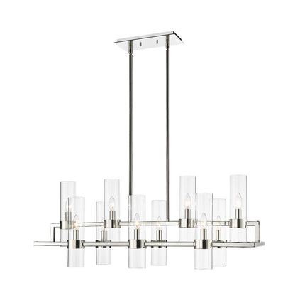 Z-Lite Datus Linear Chandelier, Polished Nickel, Close-Up Detail View 2 | Lighting House Orillia