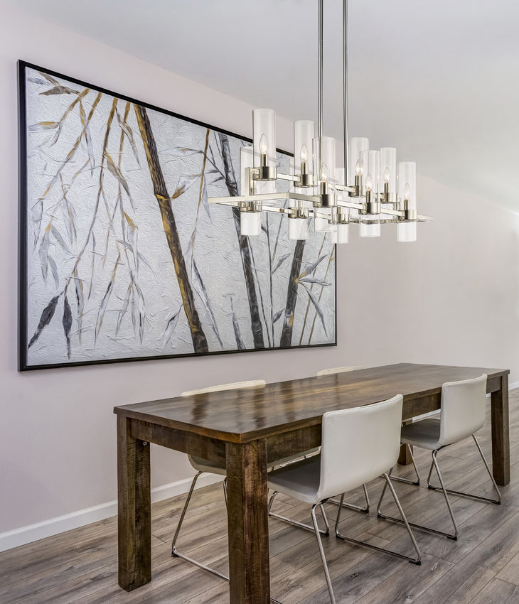Z-Lite Datus Linear Chandelier, Polished Nickel, Interior Lifestyle | Lighting House Orillia